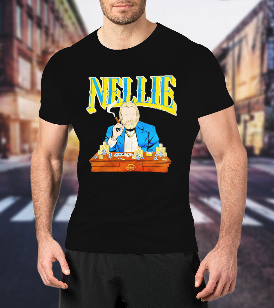 Nellie Warriorsworld Don Nelson Poker Scene Cigar Golden State Coach T-Shirt