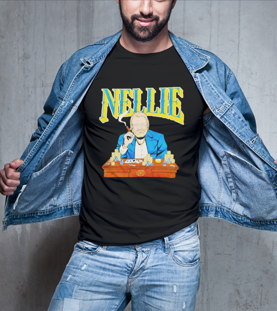 Nellie Warriorsworld Don Nelson Poker Scene Cigar Golden State Coach T-Shirt