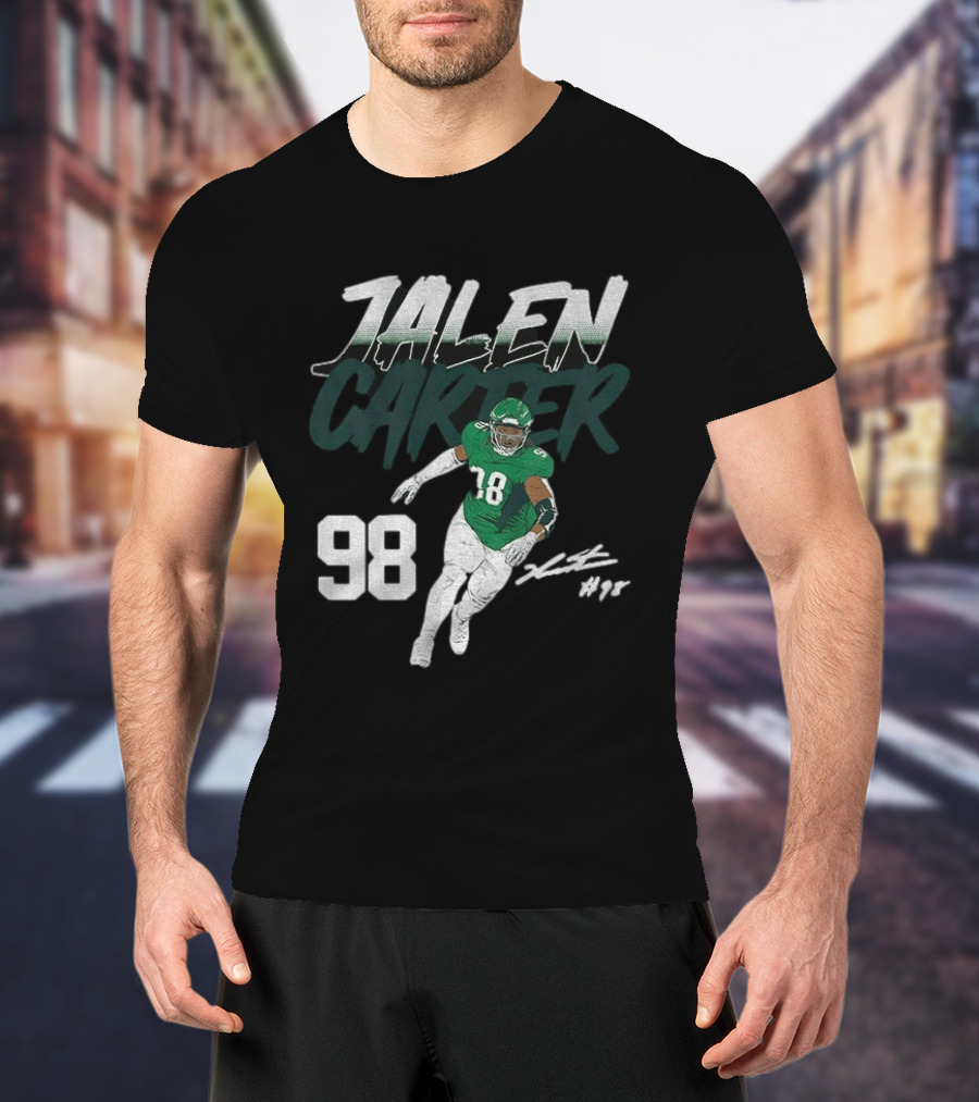 Jalen Carter Philadelphia Eagles 98 Football Player Signature T-Shirt