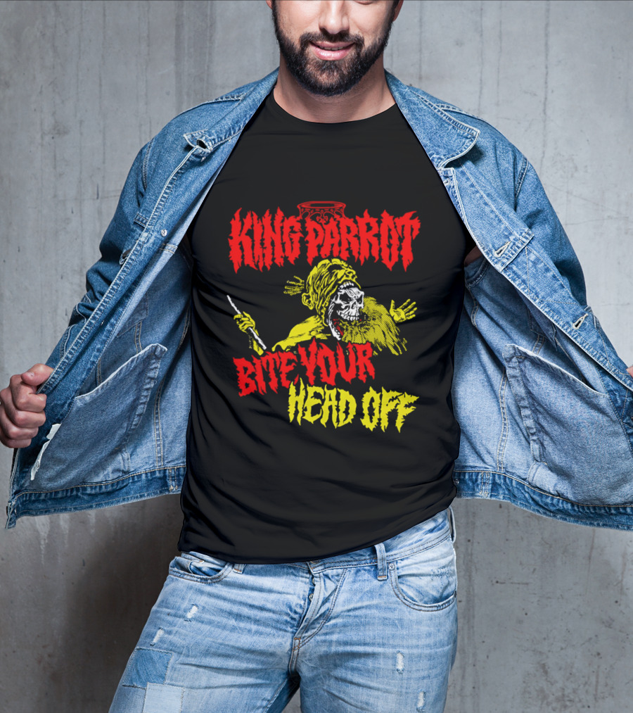 King Parrot Bite Your Head Off Skull And Creature T-Shirt