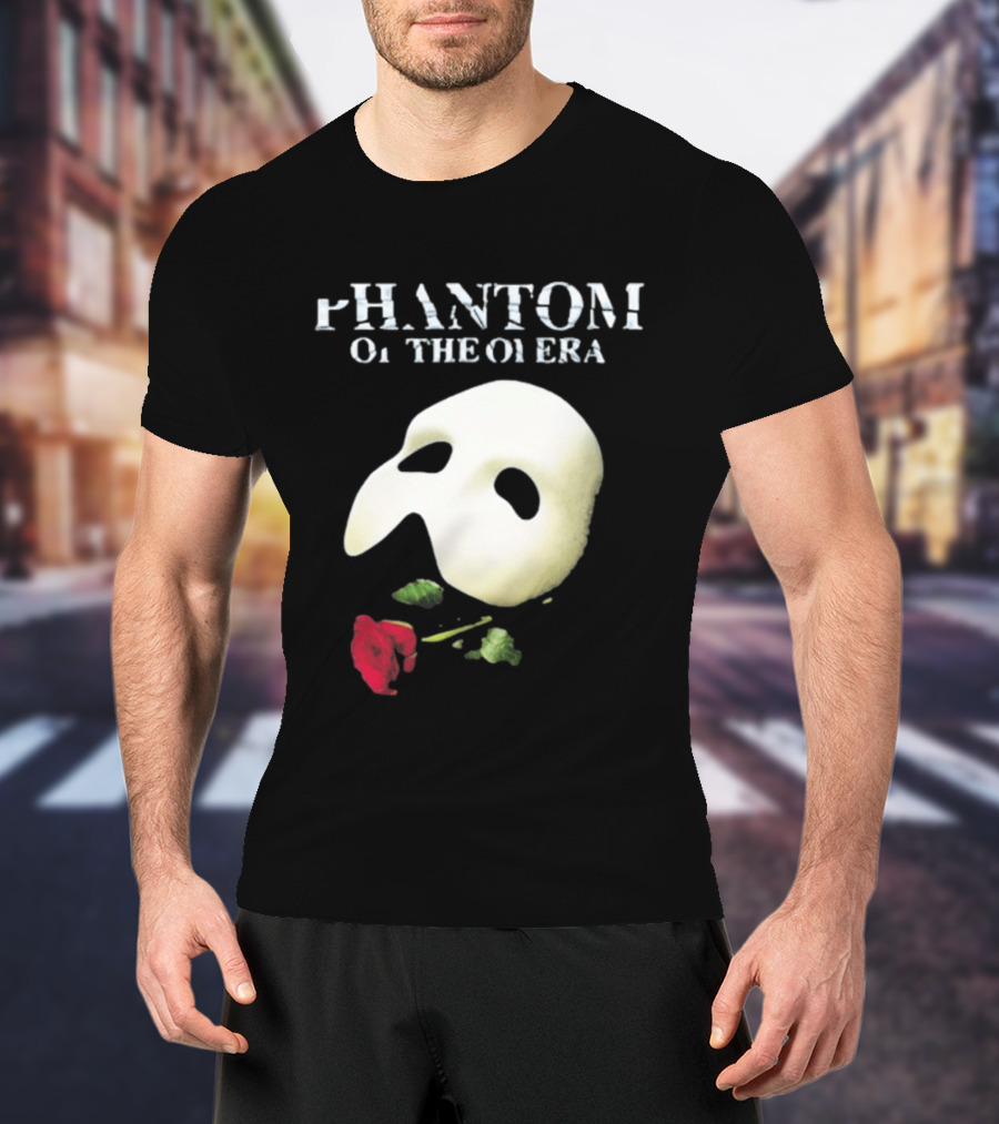 Phantom Of The Opera Mask Red Rose T-Shirt