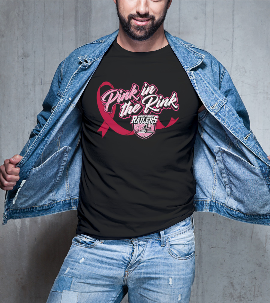 Pink In The Rink Worcester Railers Breast Cancer Awareness Event T-Shirt