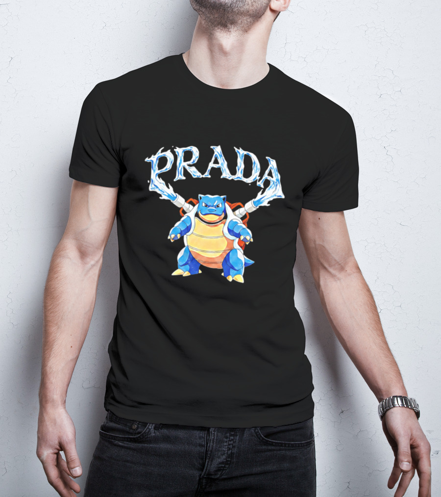 Prada Blastoise Pokemon Mashup Water Cannon T-Shirt