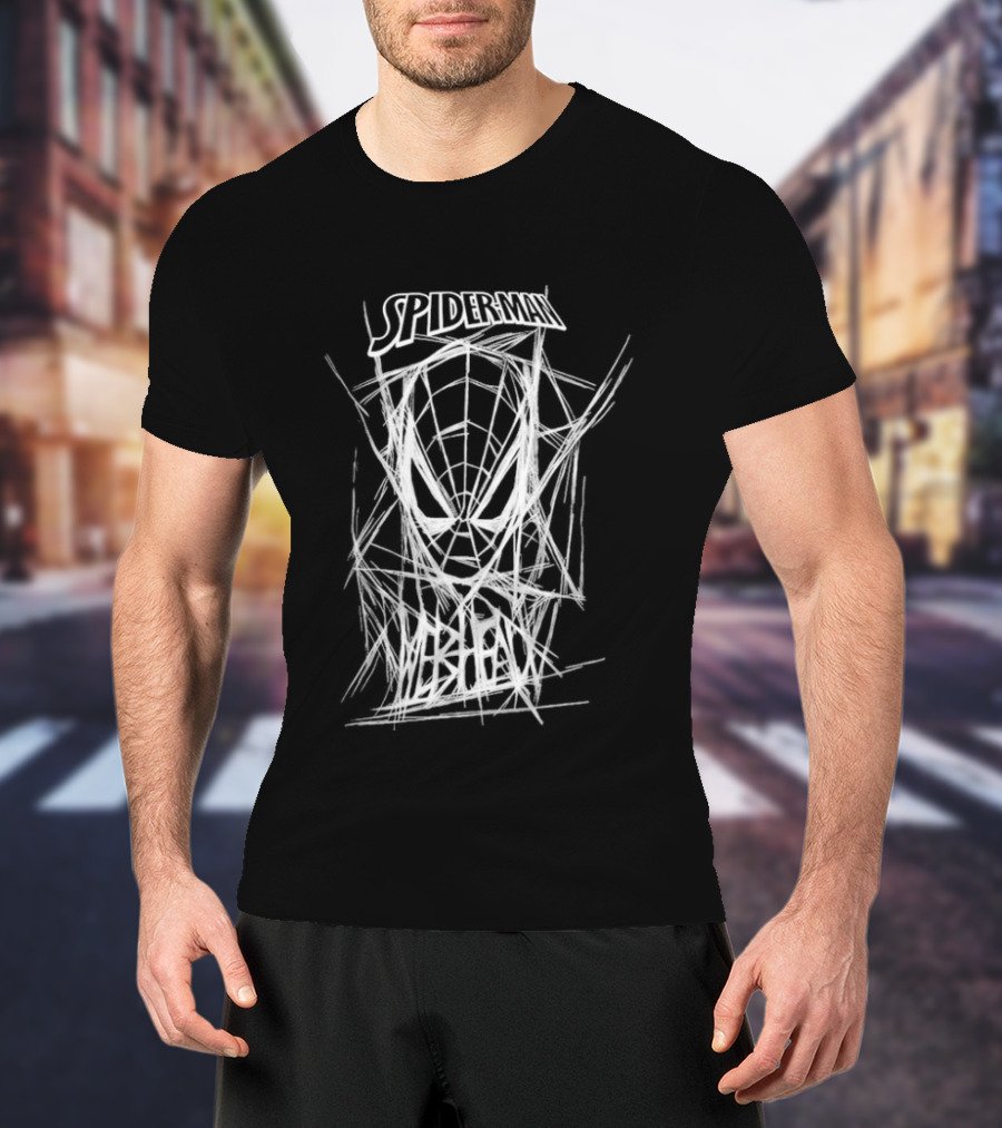 Spider Man Webbed Mask Sketch Spiderman Webhead T-Shirt