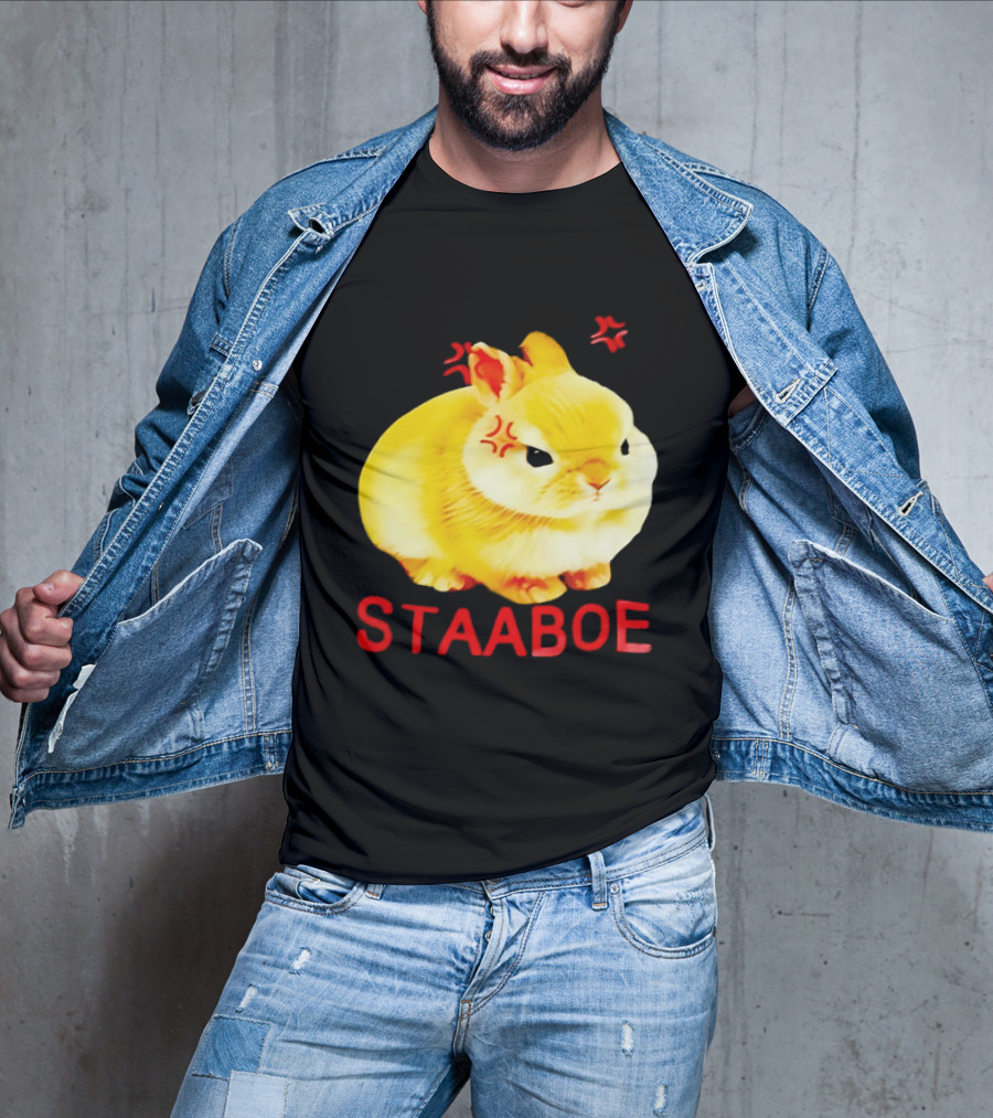 Staaboe Angry Fluffy Yellow Rabbit Red Marks T-Shirt