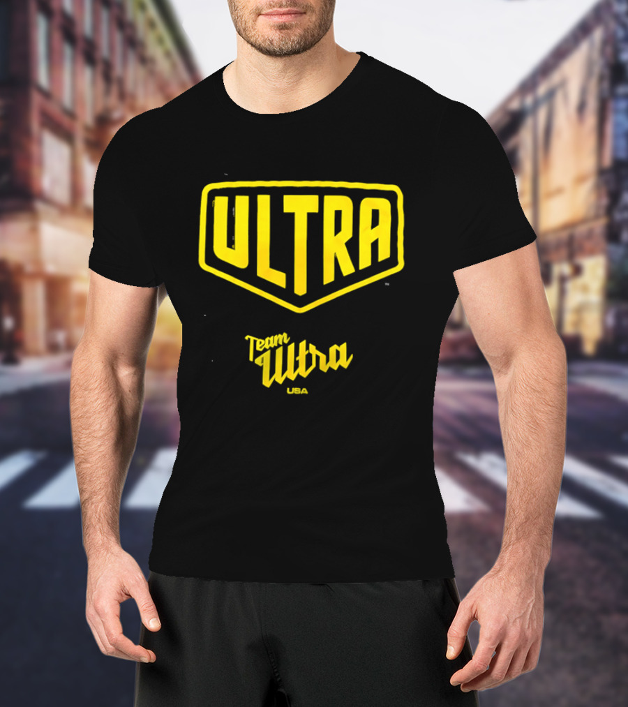 Team Ultra USA Yellow Black Shield Crest Ultra USA T-Shirt