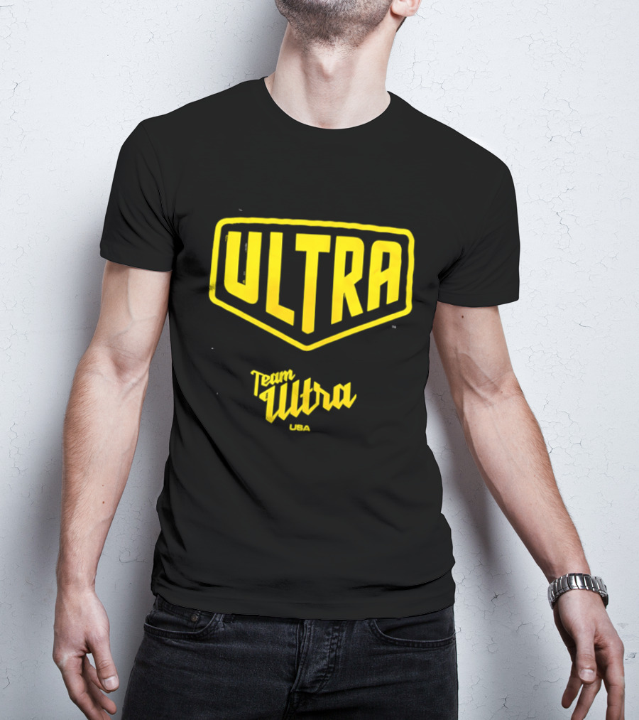 Team Ultra USA Yellow Black Shield Crest Ultra USA T-Shirt