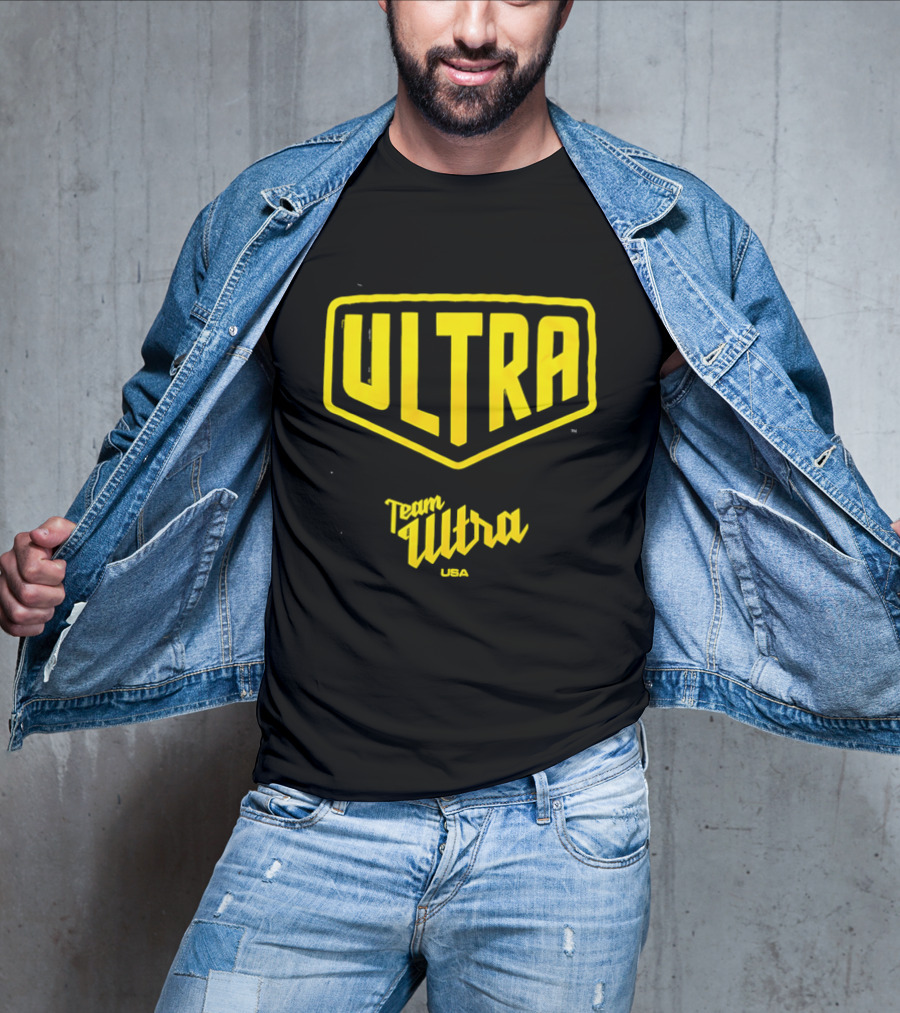 Team Ultra USA Yellow Black Shield Crest Ultra USA T-Shirt
