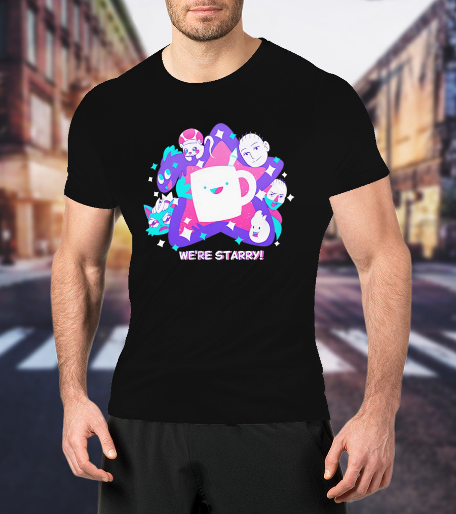 We're Starry Colorful Cartoon Characters And Happy T-Shirt