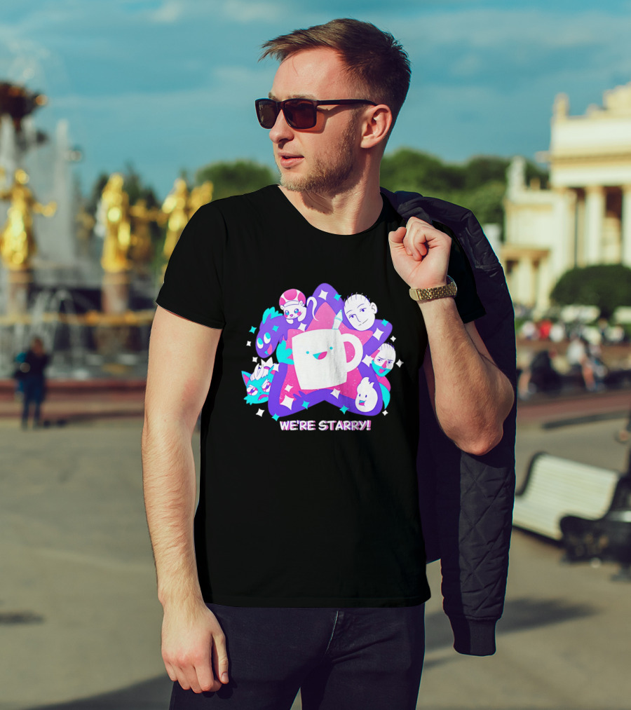 We're Starry Colorful Cartoon Characters And Happy T-Shirt