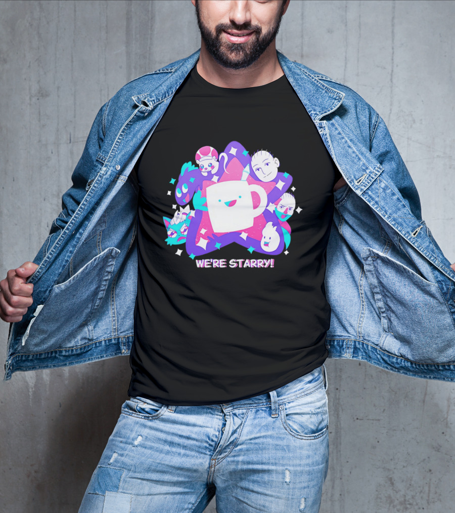 We're Starry Colorful Cartoon Characters And Happy T-Shirt