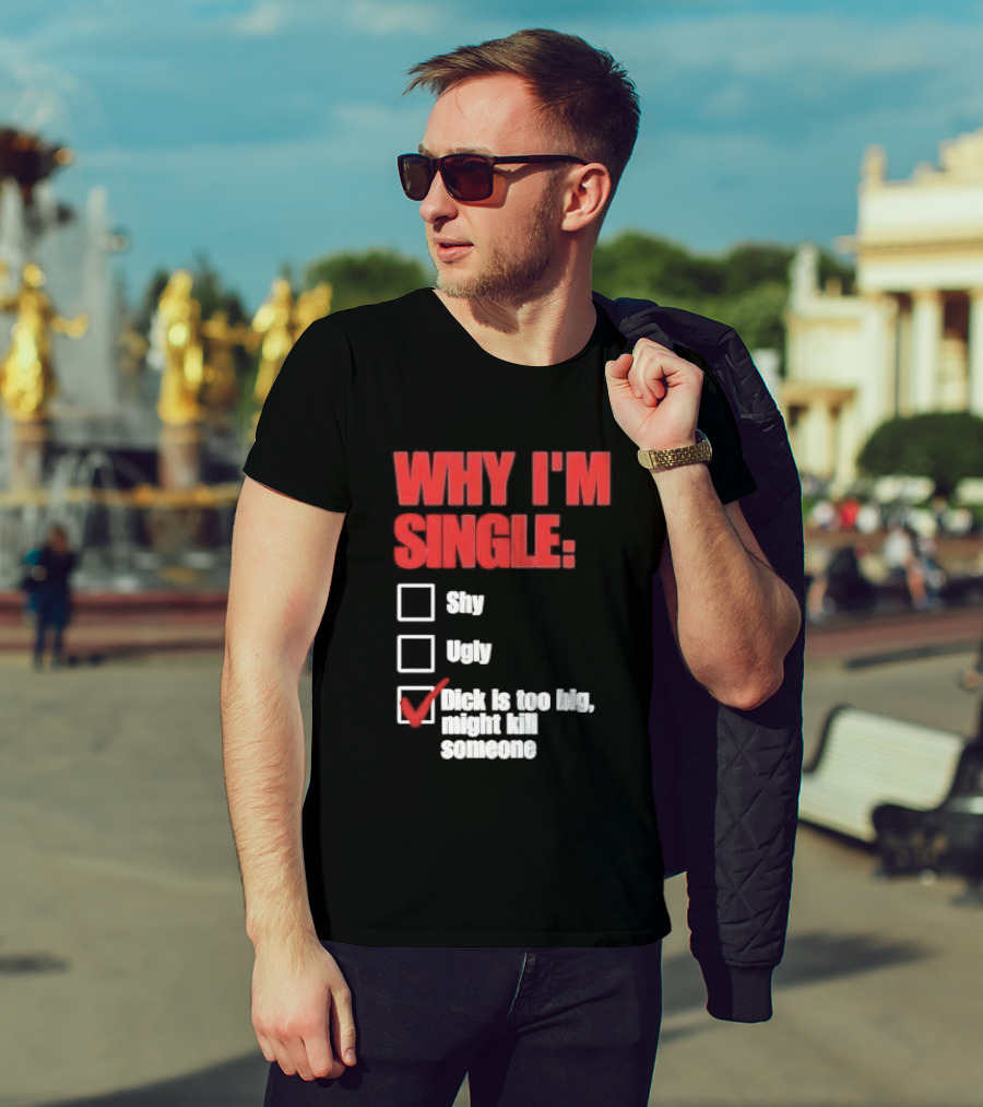 Why I'm Single Checklist Shy Ugly Dick Is Too Big Might Kill Someone Red Check Mark T-Shirt