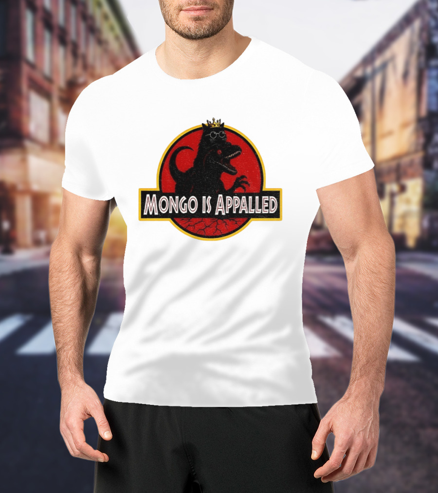 Mongo Is Appalled Dinosaur Crown Sunglasses Red Circle T-Shirt