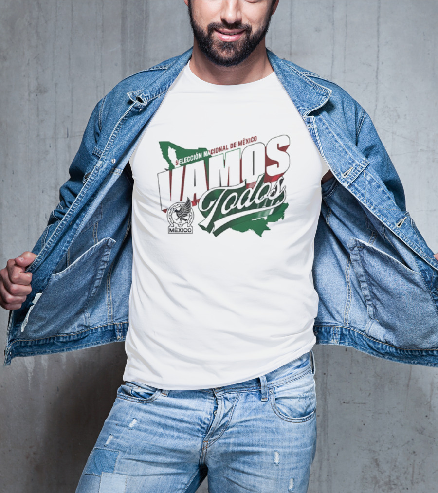 Selección Nacional De México Vamos Todos Map Crest T-Shirt