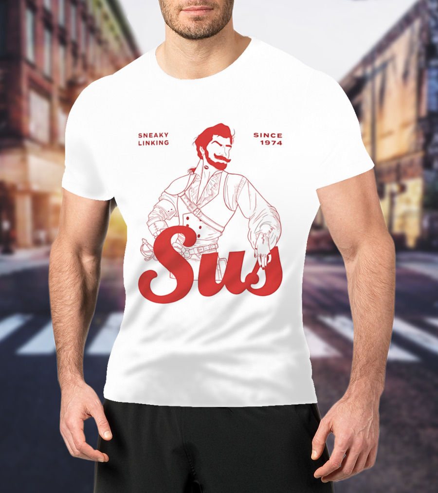 Sneaky Linking Since 1974 Sus Man Red Western T-Shirt