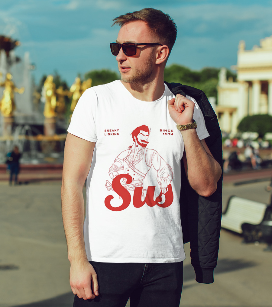Sneaky Linking Since 1974 Sus Man Red Western T-Shirt