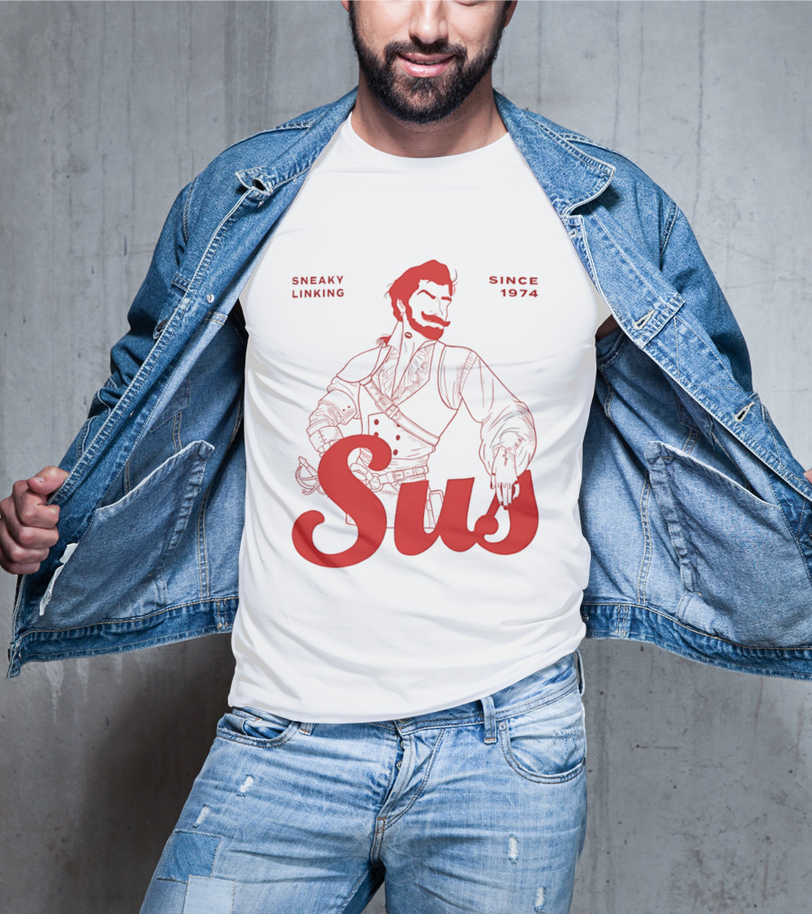 Sneaky Linking Since 1974 Sus Man Red Western T-Shirt