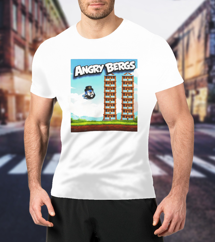 Angry Bergs Funny Parody Building Smash блоки Stack Game T-Shirt