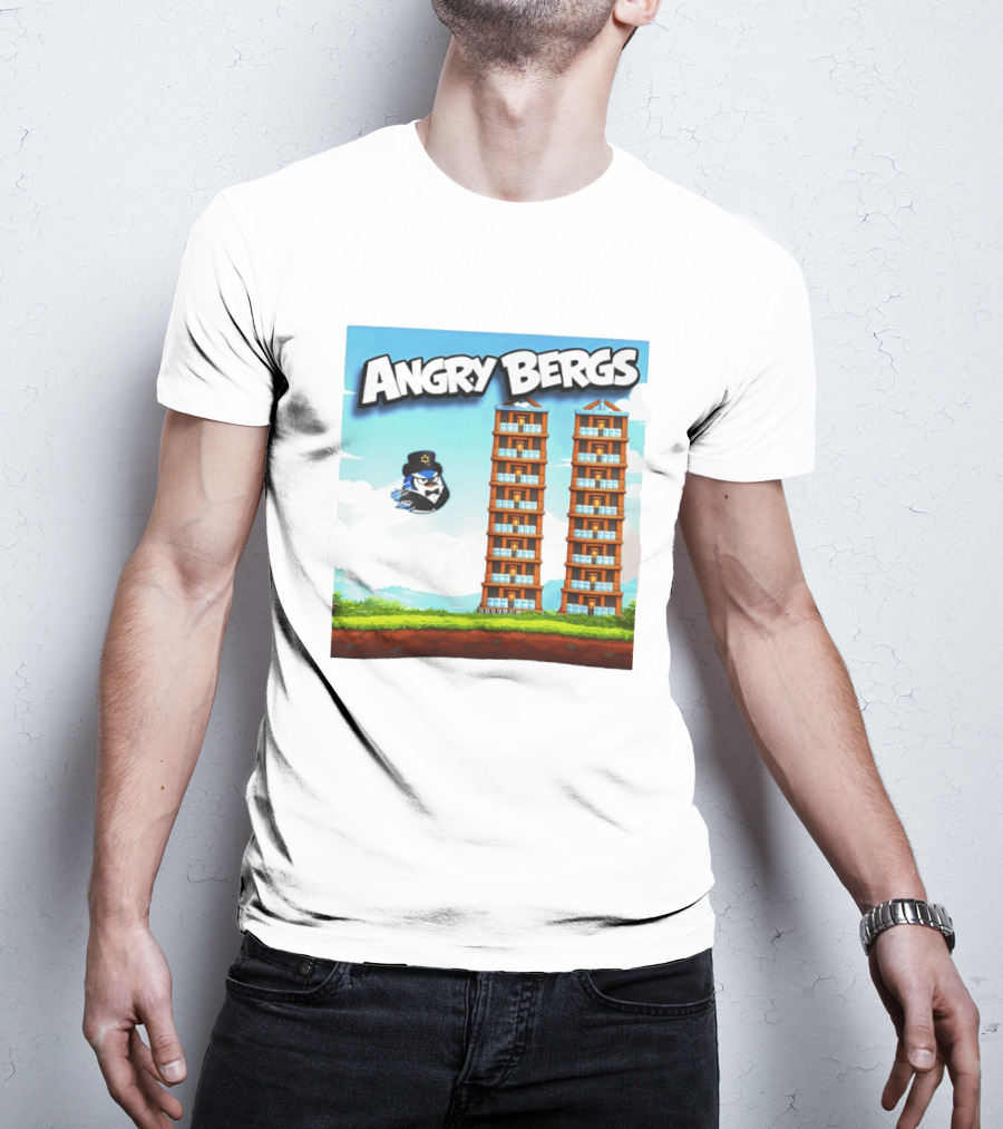 Angry Bergs Funny Parody Building Smash блоки Stack Game T-Shirt