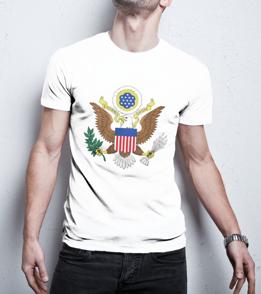 E Pluribus Unum Bald Eagle Olive Branch United States T-Shirt