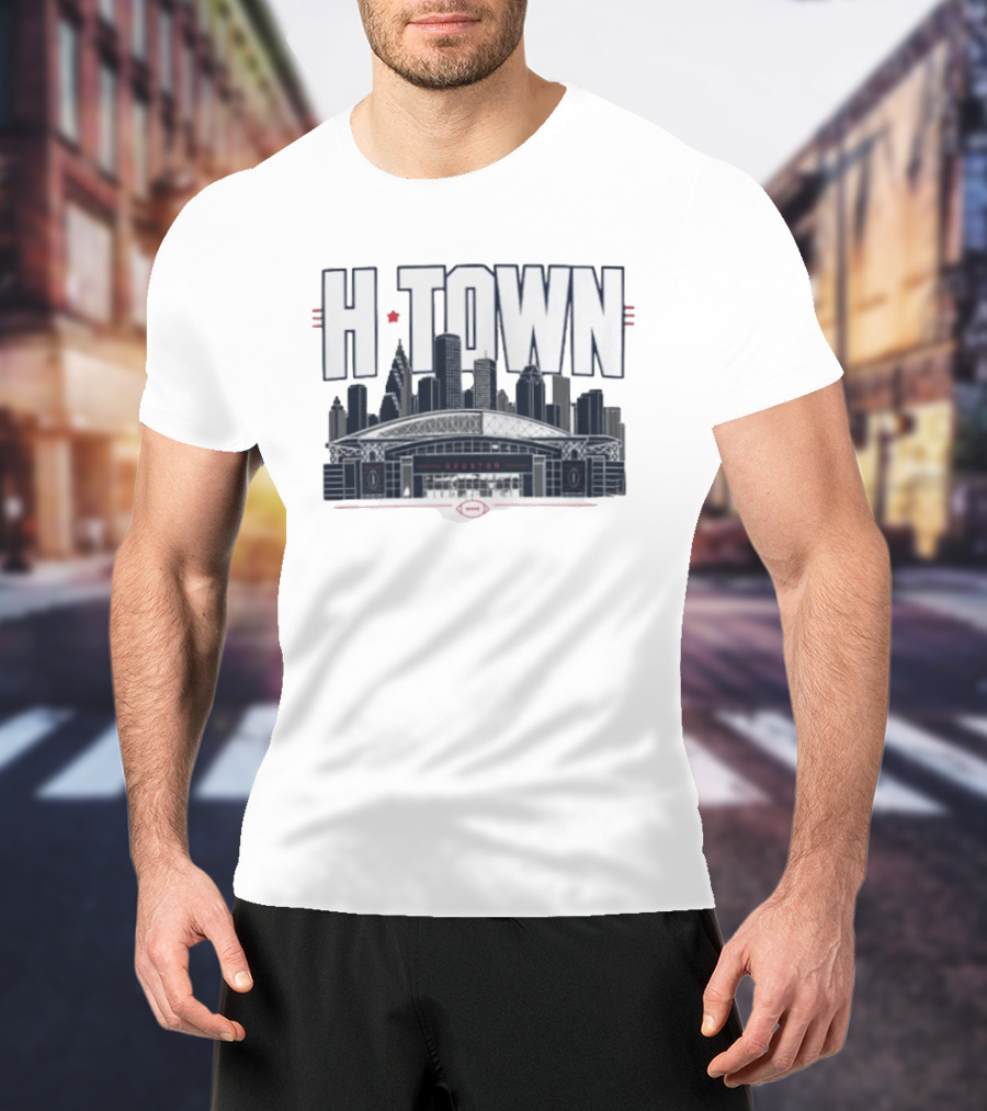 H Town Houston Texas Skyline Football Stadium T-Shirt
