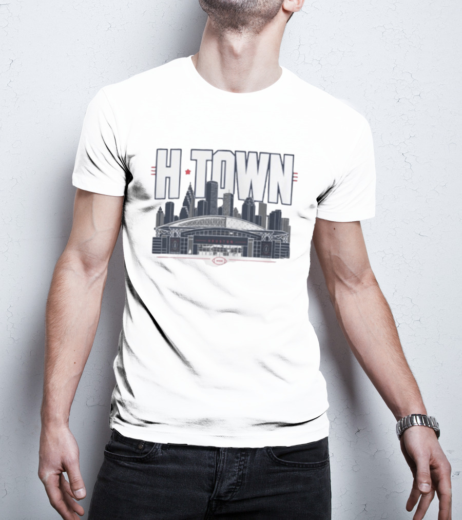 H Town Houston Texas Skyline Football Stadium T-Shirt