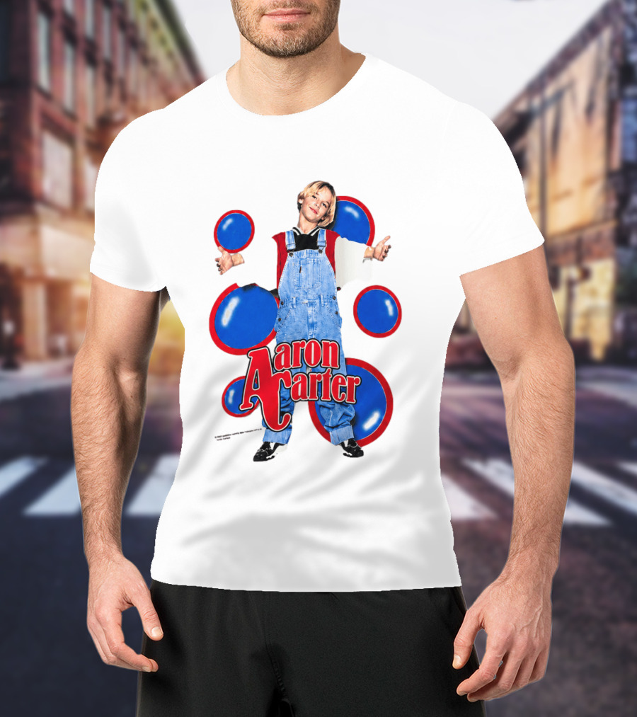 Aaron Carter Overalls Blue Red Circles Fashion T-Shirt