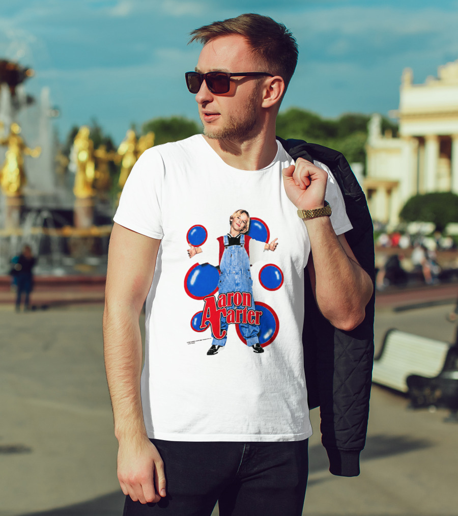 Aaron Carter Overalls Blue Red Circles Fashion T-Shirt