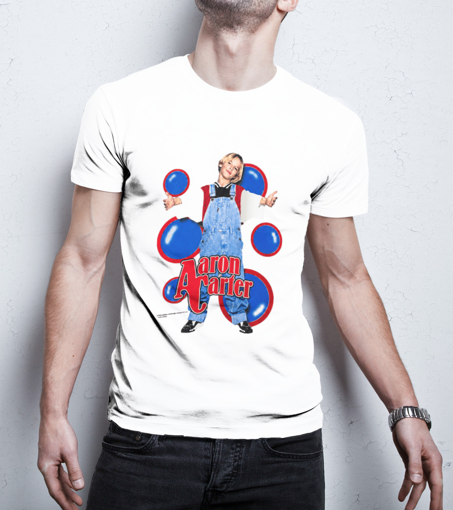 Aaron Carter Overalls Blue Red Circles Fashion T-Shirt