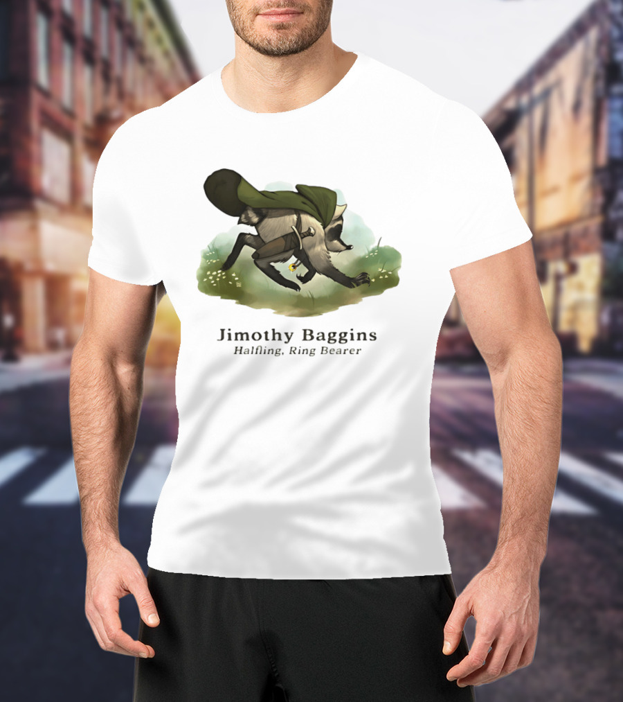 Jimothy Baggins Halfling Ring Bearer Raccoon Adventure T-Shirt