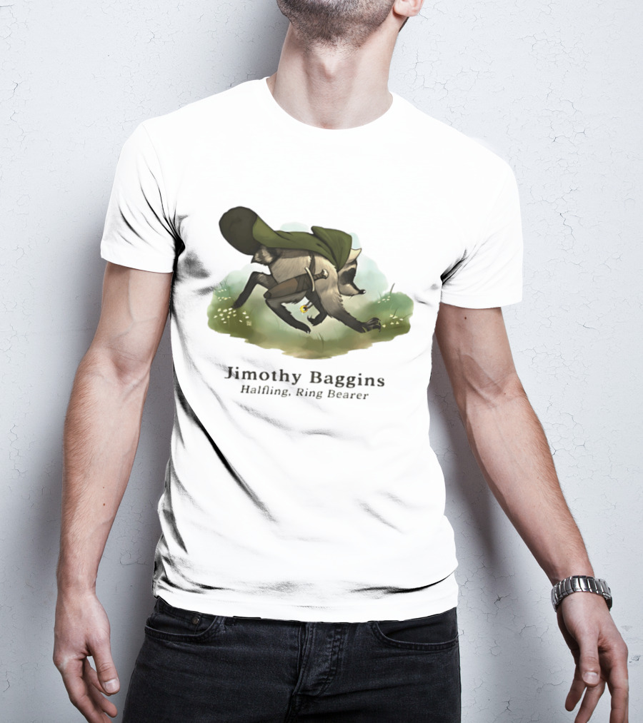 Jimothy Baggins Halfling Ring Bearer Raccoon Adventure T-Shirt