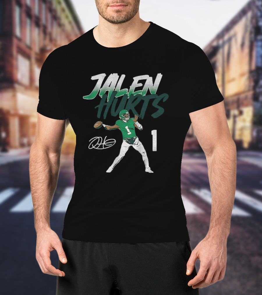 Jalen Hurts Philadelphia Football Player Number 1 Pose T-Shirt