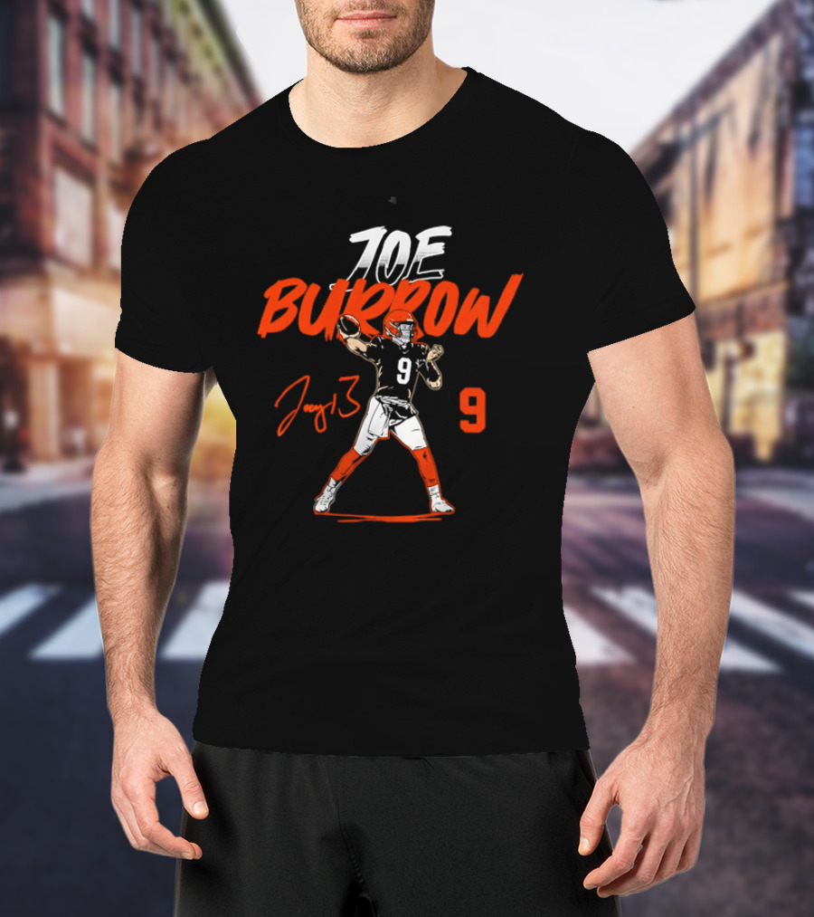 Cincinnati Bengals Joe Burrow Joey B 9 Quarterback Football T-Shirt