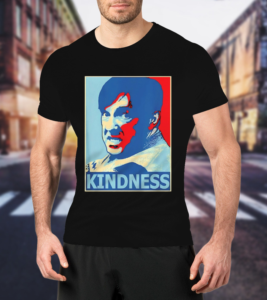Kindness Mustachioed Man Halftone T-Shirt