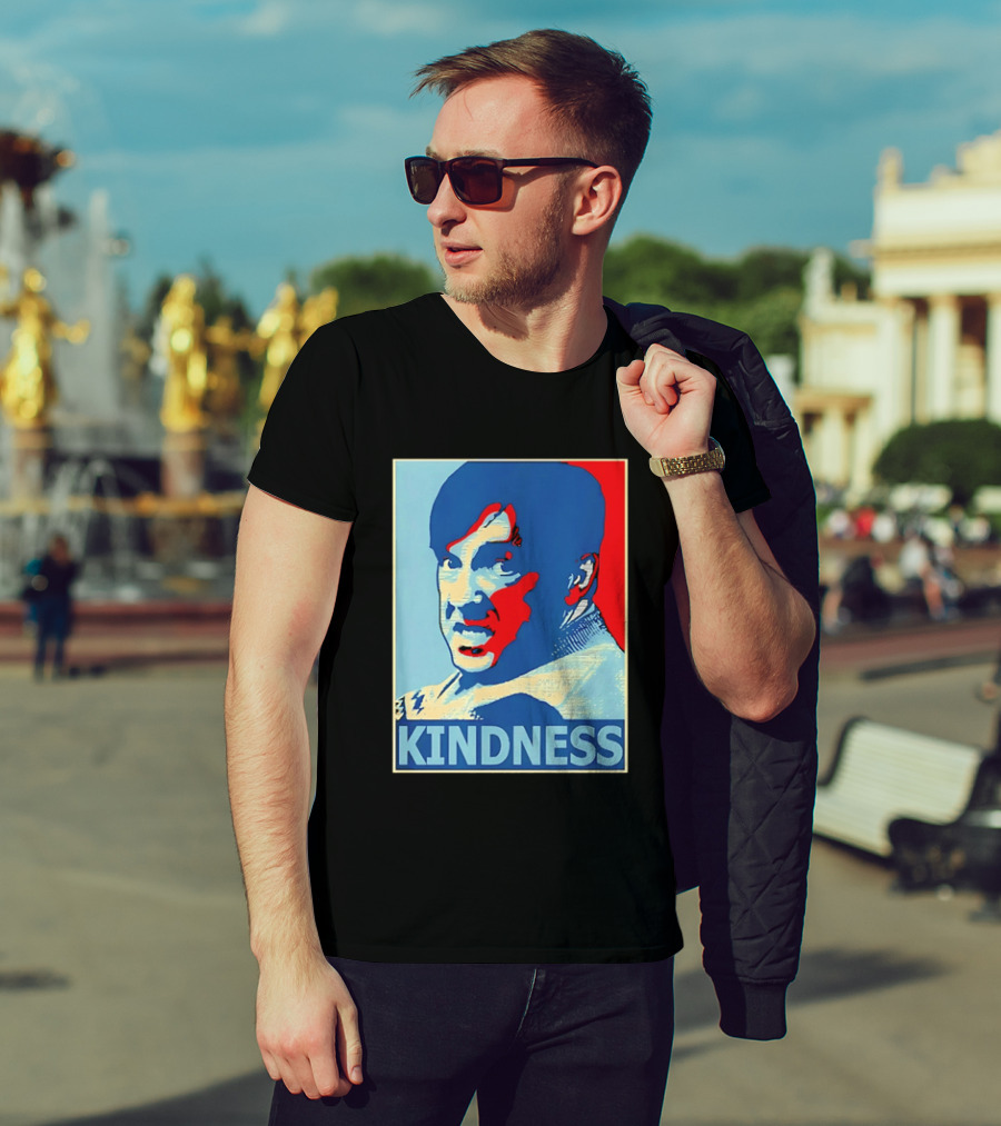 Kindness Mustachioed Man Halftone T-Shirt