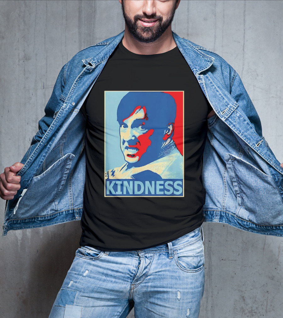 Kindness Mustachioed Man Halftone T-Shirt