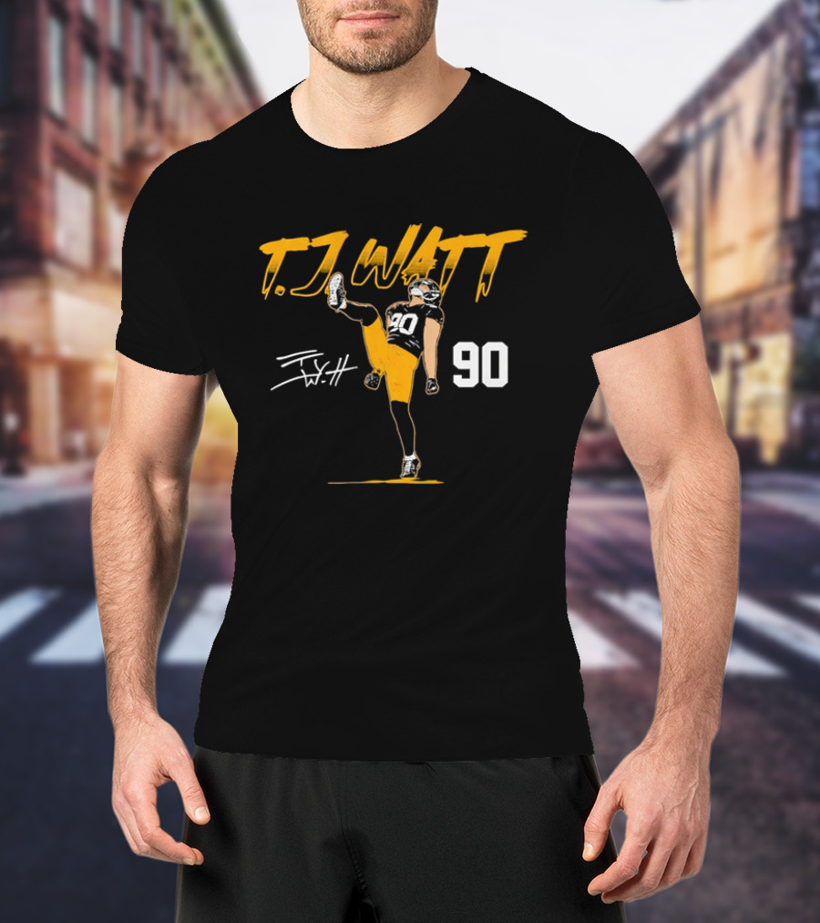 T.J. Watt 90 High Kick Celebration Football Player T-Shirt