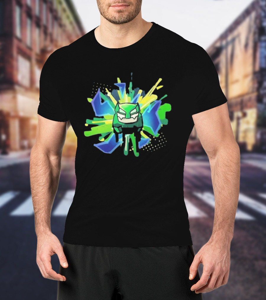 Vortrox Graffiti Green Blue Splash T-Shirt
