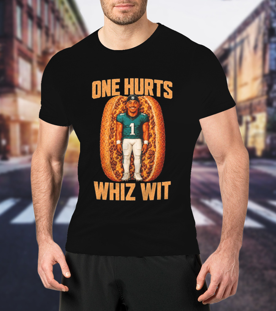 Philadelphia Eagles Jalen Hurts One Whiz Wit Cheesesteak Football Player T-Shirt