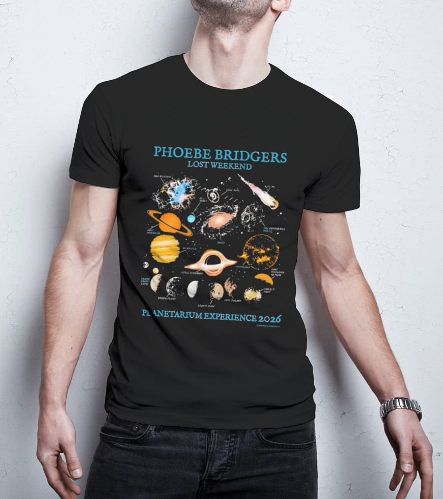 Phoebe Bridgers Lost Weekend Planetarium Experience 2026 Solar System Celestial Journey T-Shirt