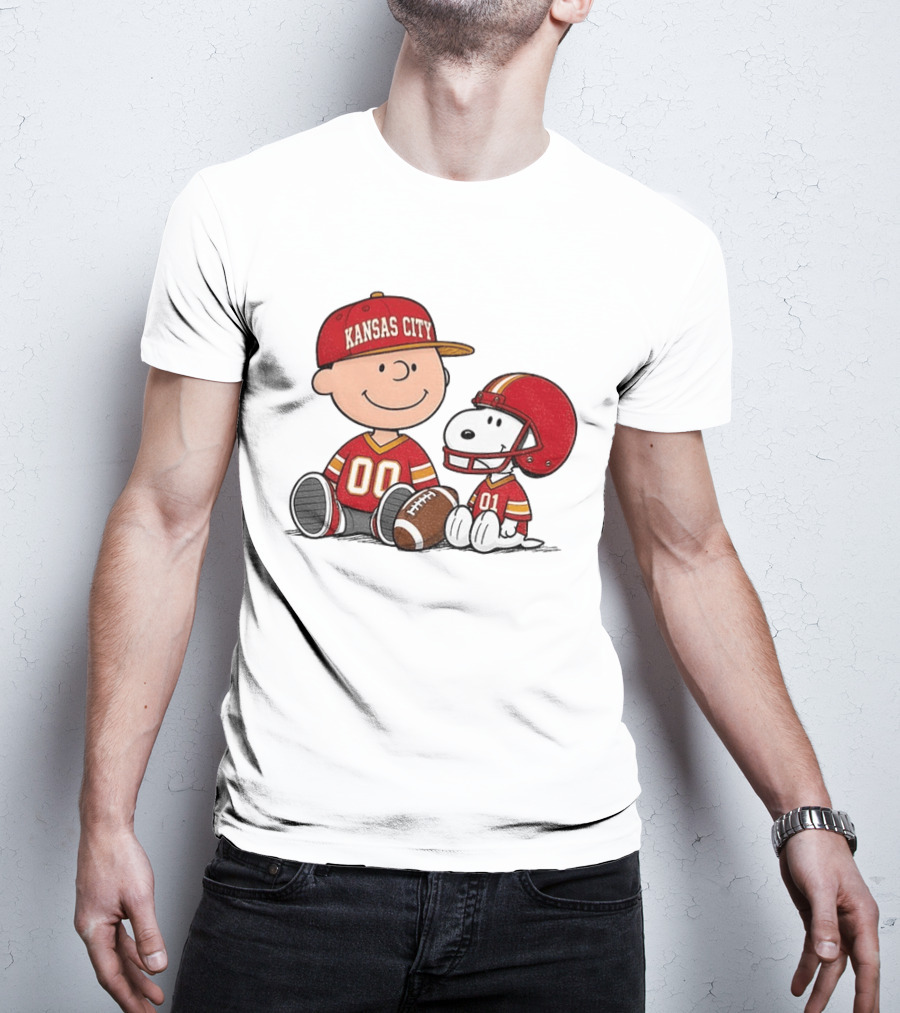 Kansas City Football With Charlie Brown And Snoopy Players T-Shirt