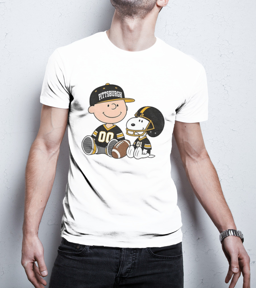 Pittsburgh Football Charlie Brown Snoopy Pigskin Player T-Shirt