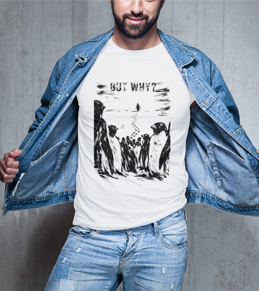 Nihilist Penguin But Why Snow Scene T-Shirt
