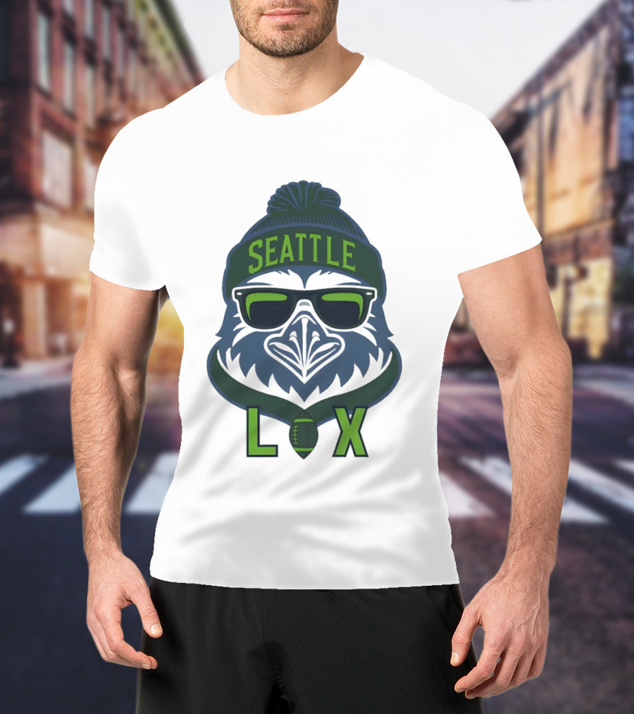 Seattle Seahawk LIX Game Day Beanie Sunglasses Football T-Shirt