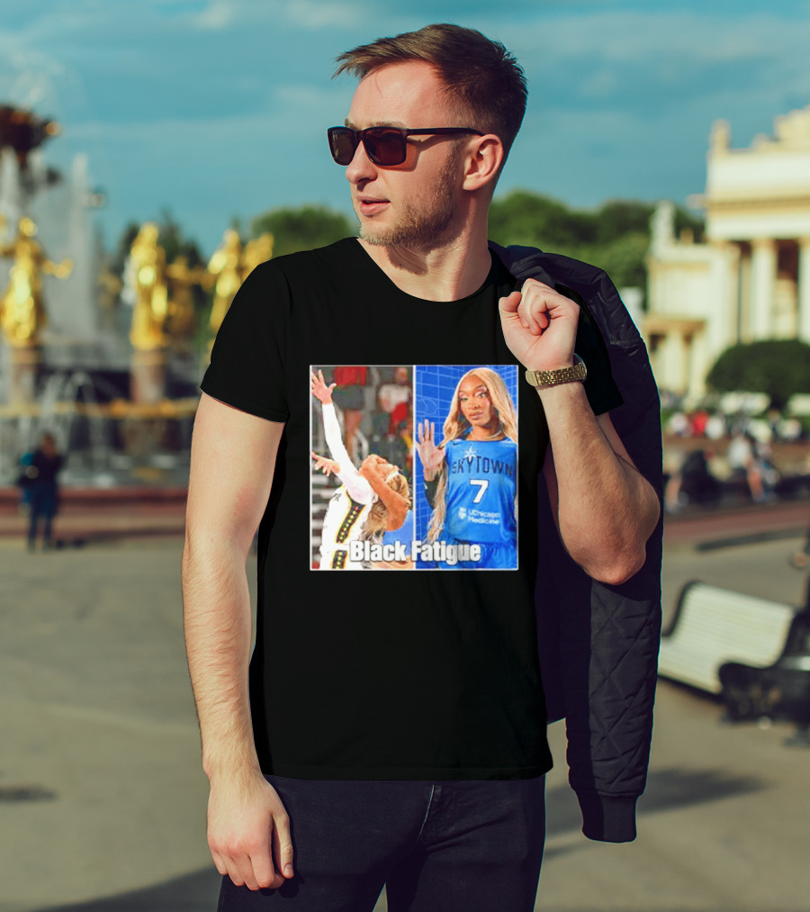 Skytown WNBA Black Fatigue Meme DiJonai Carrington Sophie Cunningham Hard Foul T-Shirt