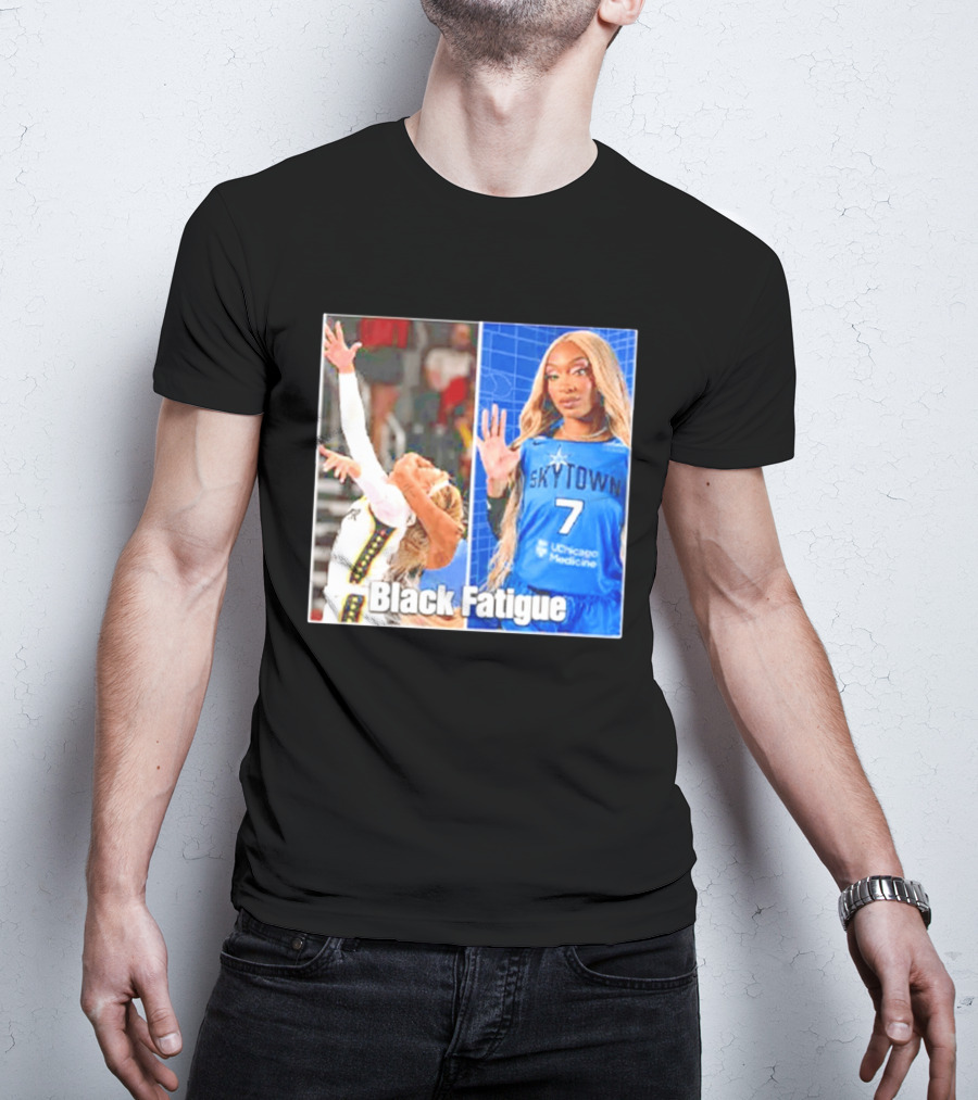 Skytown WNBA Black Fatigue Meme DiJonai Carrington Sophie Cunningham Hard Foul T-Shirt