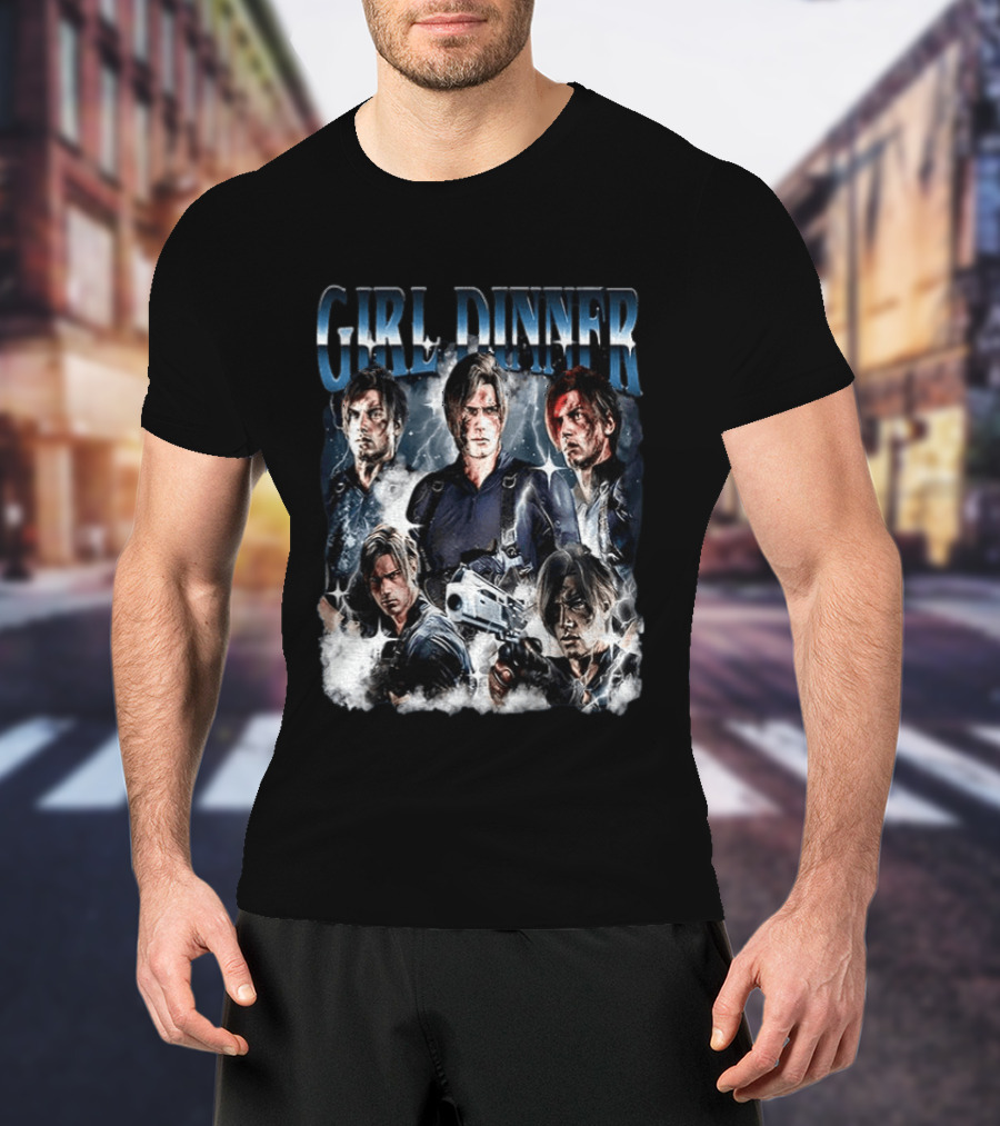 Leon Kennedy Girl Dinner Hero Collage T-Shirt
