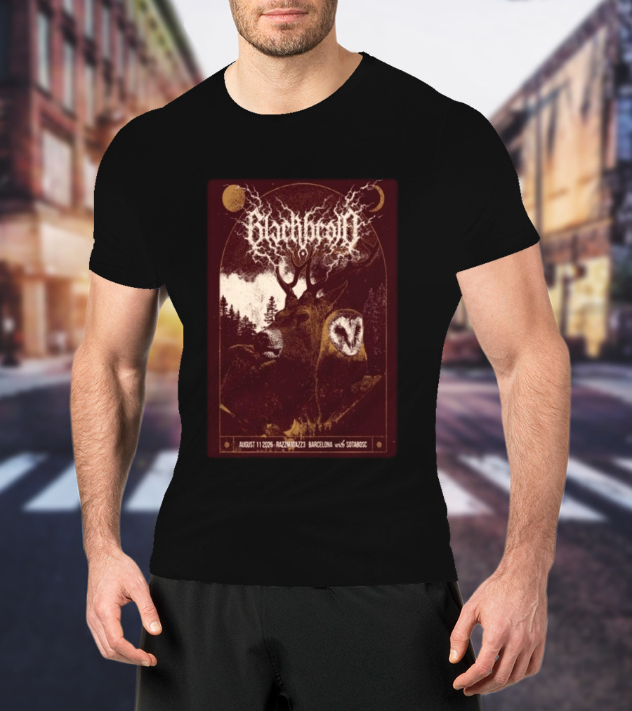 Blackbraid August 11 2026 Razzmatazz 3 Barcelona With Sotabosc Deer Owl Moon T-Shirt