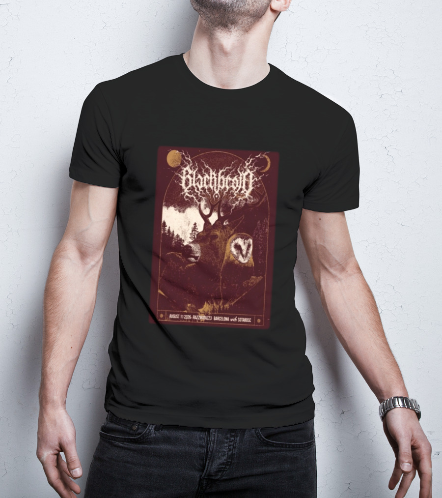 Blackbraid August 11 2026 Razzmatazz 3 Barcelona With Sotabosc Deer Owl Moon T-Shirt