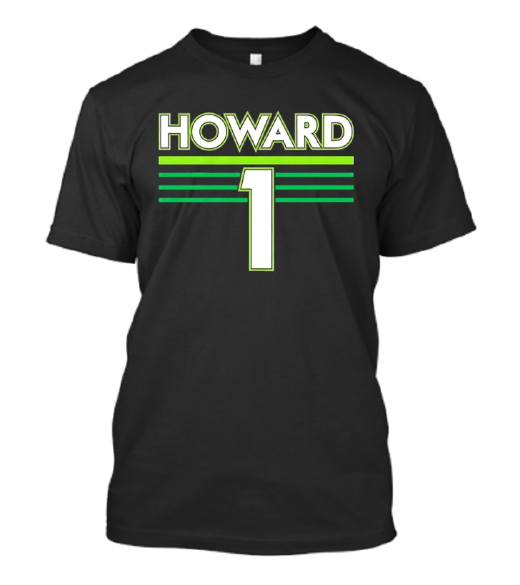 Howard 1 White Green Horizontal Stripes Sports Jersey T-Shirt
